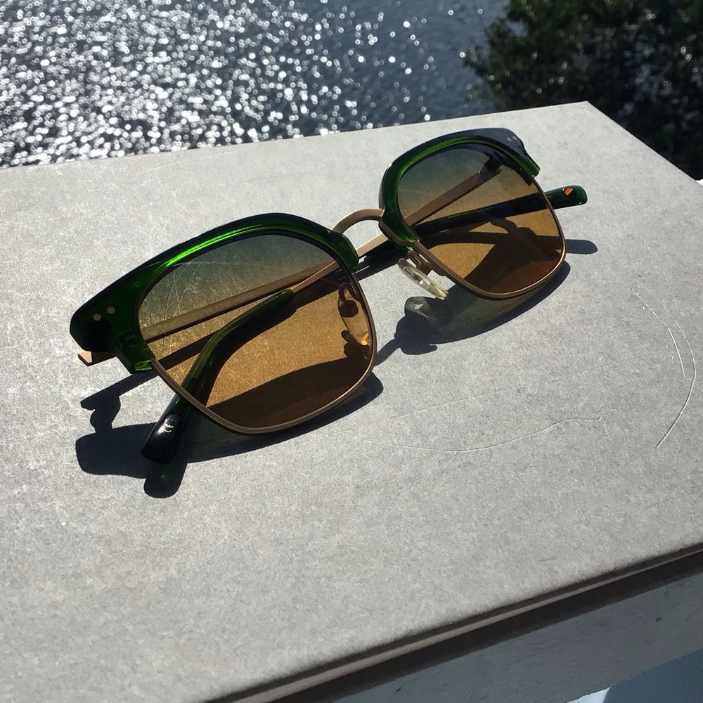 tens Filter Your World Rare Larsson Green Tropic High Sunglasses Metal Frame - Picture 2 of 16